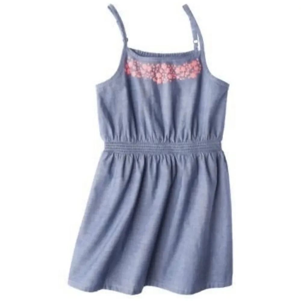 Girls Cherokee Sleeveless Chambray Sleeveless Dress - Sz L
